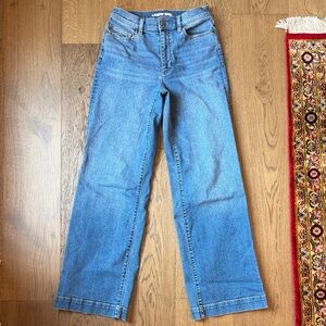 Lands' End Women's Wide Leg Blue Jeans